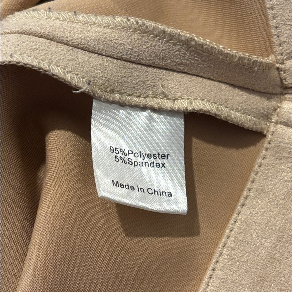 Tuckernuck  Bone Tan Suede Margot Stand Collar Blouse Tunic Top Large - Picture 6 of 7